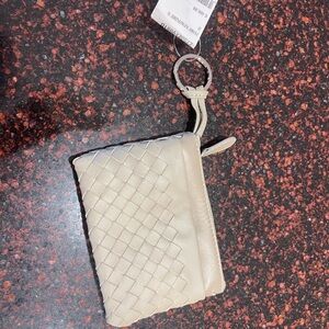 Bottega Veneta grey Woven Leather Card Holder.